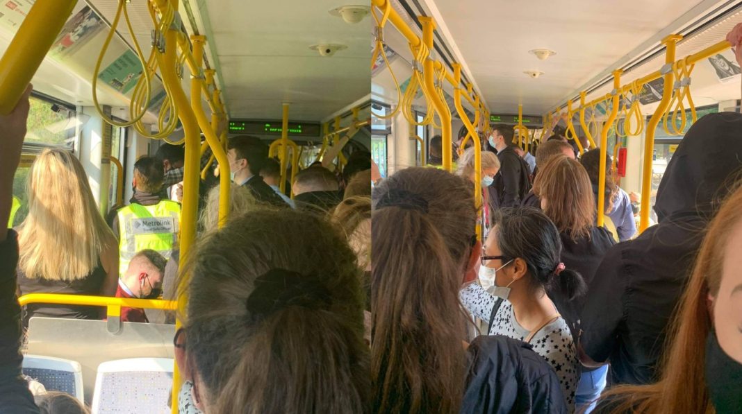 Greater Manchester Trams Jam Packed Despite 'travel Safe Officers 